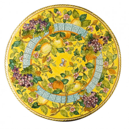 uva ed arance fondo giallo